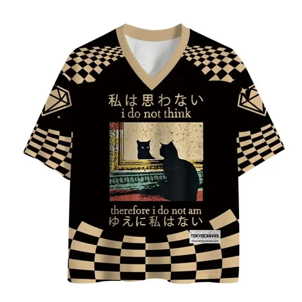 Harajuku Japanese Fashion Trend3D Print Sport Quickdry Breatha Men Large Size V-neck Tshirt  Outdoor Street  Casual Parent-child