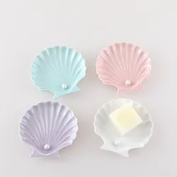 Nordic Shell Shape Soap Dish Ceramics Bathroom Organizer Shelves Soap Packaging Boxes Kitchen Accessories Soap Holders