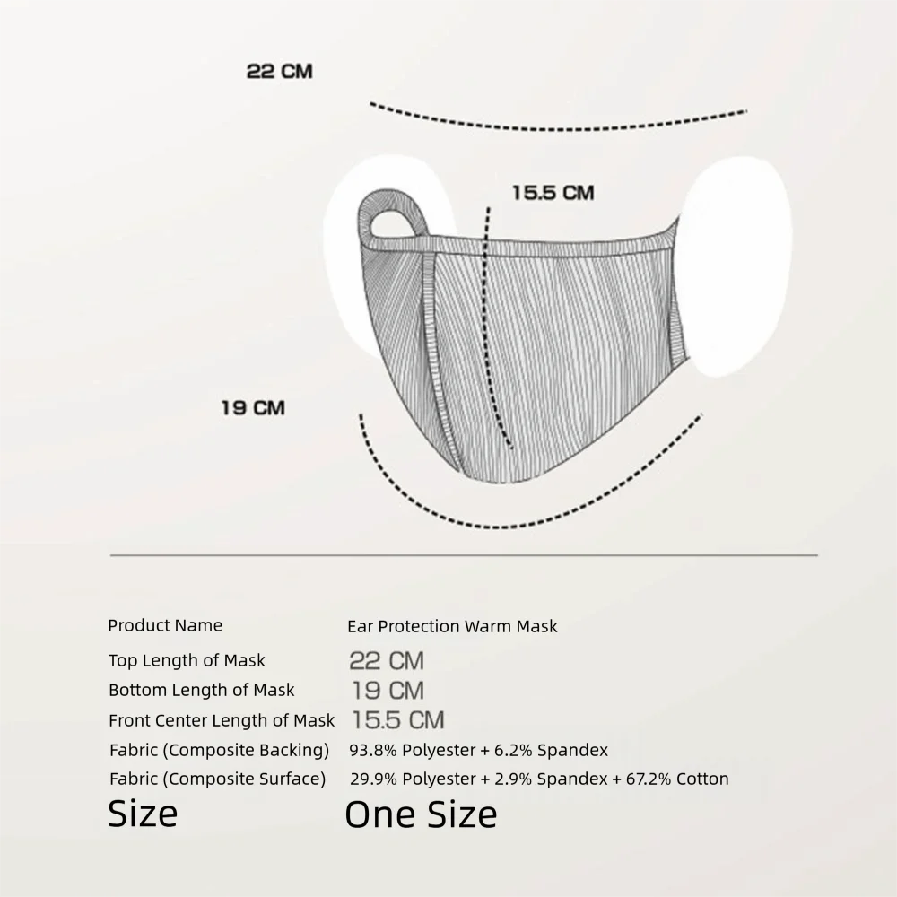 Fashion Windproof 2-in-1 Mask & Earmuffs Ear Warmer Cold-proof Face Mask Winter Warm Ear Mask Cycling