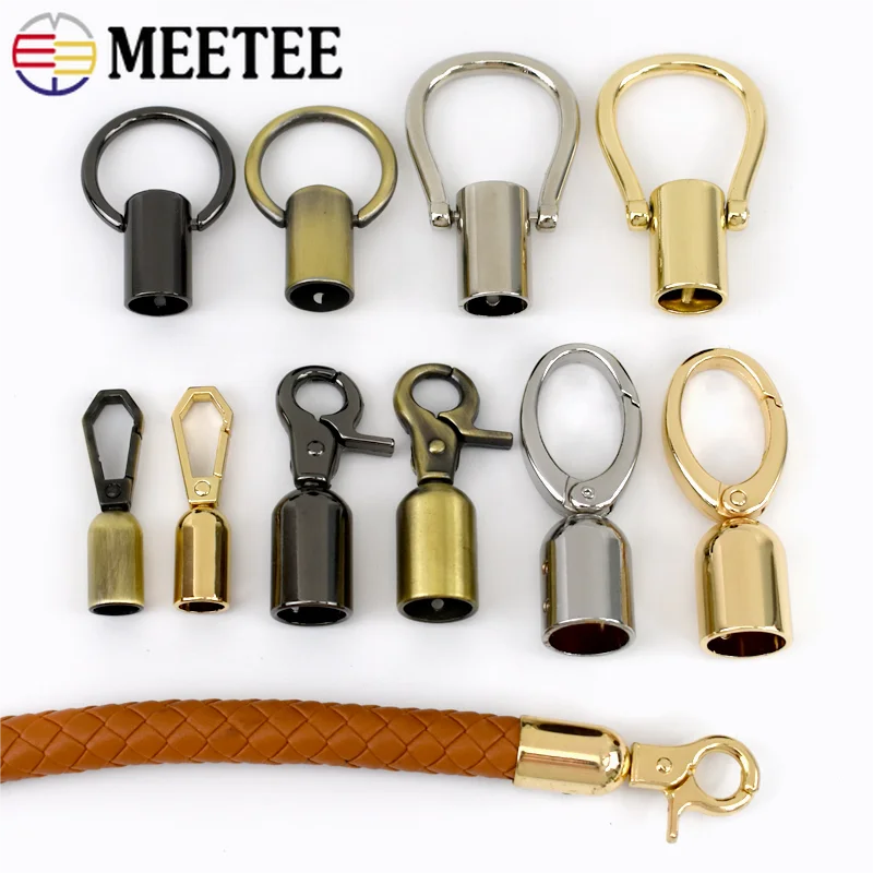 2/4/10Pcs Metal Buckles Tassel Cap Clip Cord Lock Stopper Bag Strap Connect Hanger Clamp Hook Handbag Handle Buckle Accessories