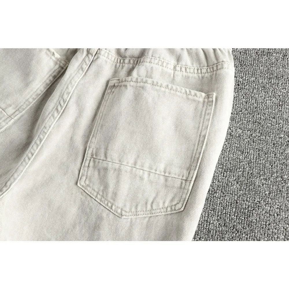 100% コットン ヘビーウォッシュ加工 ダメージ加工 メンズジーンズ ルーズストレートレッグ スリミング トレンドパンツ