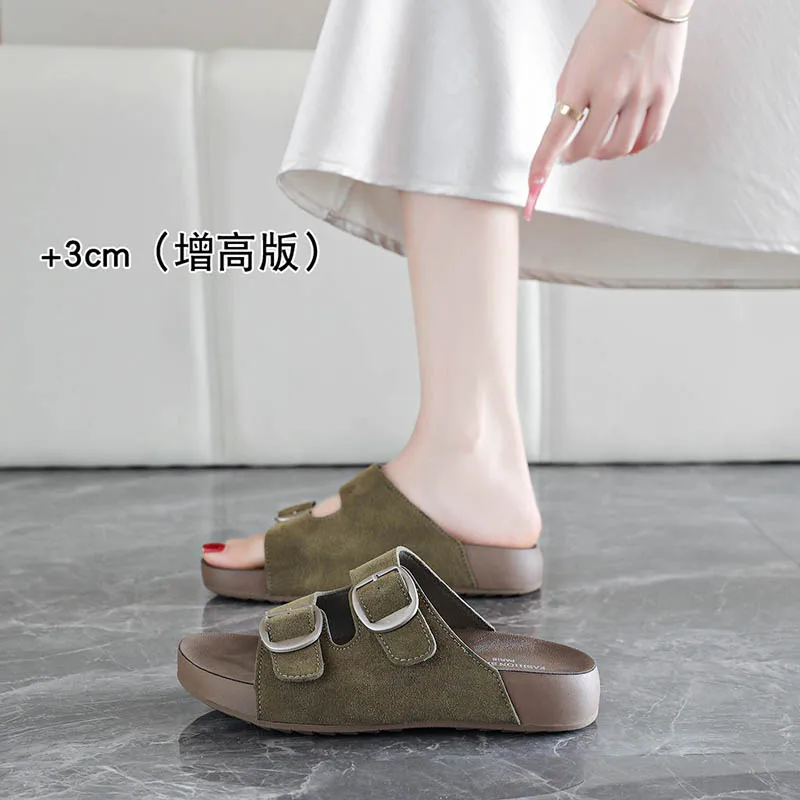 Casual Women One Band Slides Summer Soft Rubber Slippers Wear Resistant Sandals for Daily Walking view 2