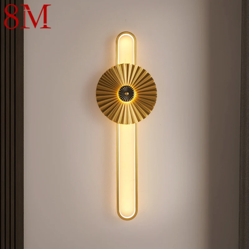 

8M Brass Wall Lamp LED Modern Luxury Sconce Light Interior Decoration Household Bedroom Bedside Living Room Corridor