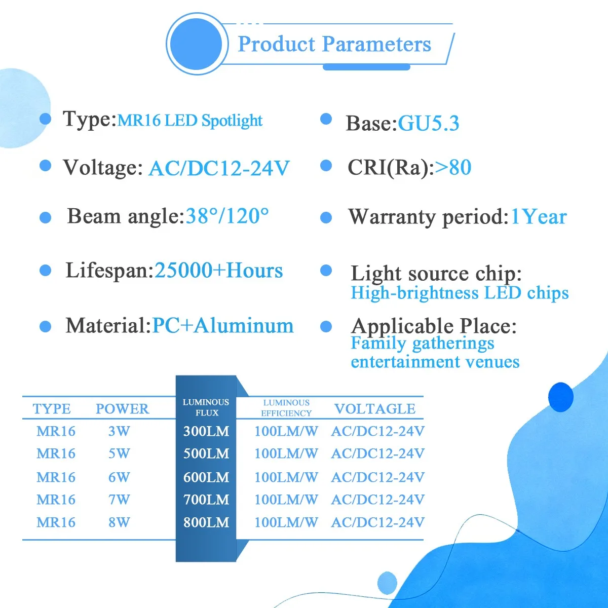 50 قطعة الجهد المنخفض MR16 لمبة التيار المتناوب تيار مستمر 12 فولت 24 فولت LED الأضواء GU5.3 3 واط 8WLampada Bombillas استبدال 50 واط مصباح هالوجين تحويل المنزل #4