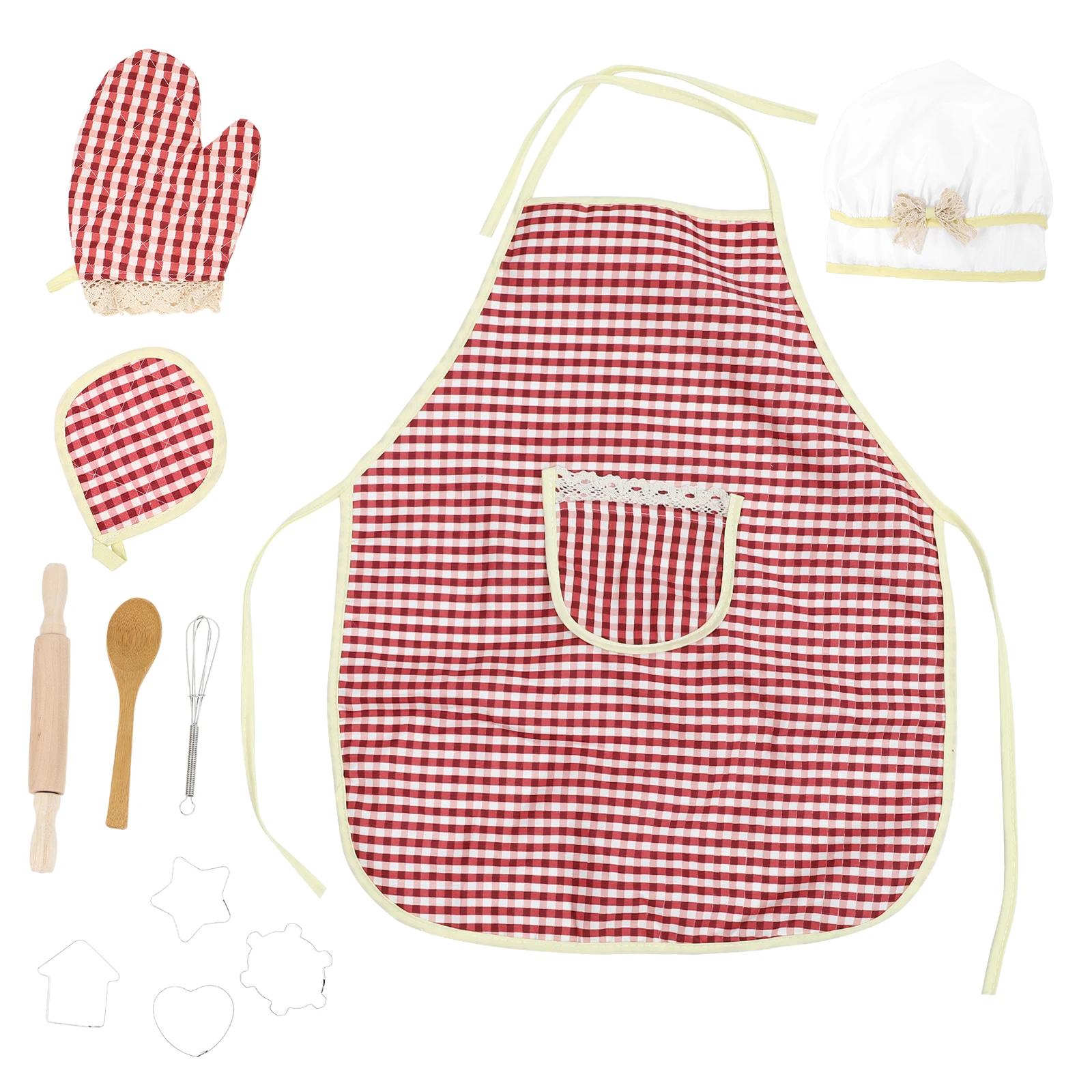 

1 set Complete Baking Kids Cooking Toys Wood Cloth Pretend Kid Birthday Gift Play Chef Role Kitchen Toy Gift