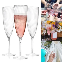 1/8Pcs Plastic Champagneglazen Fluiten Wegwerp Perfect Voor Bruiloft En Douche Party Leveren Doorzichtige Cups Drinkwaren Cadeau
