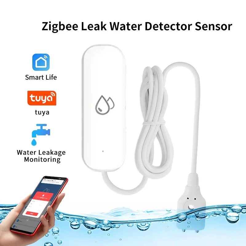 

Датчик воды Tuya ZigBee, сигнализация об утечке, детектор утечки наводнения, приложение для умного дома, дистанционное управление, безопасность умного дома, сигнализация в реальном времени
