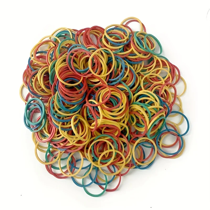 100 sztuk kolorowych małych gumek recepturkowych, elastyczne gumki rozciągliwe, odpowiednie do rachunków, artykułów biurowych, pakowane w mieszane kolory.