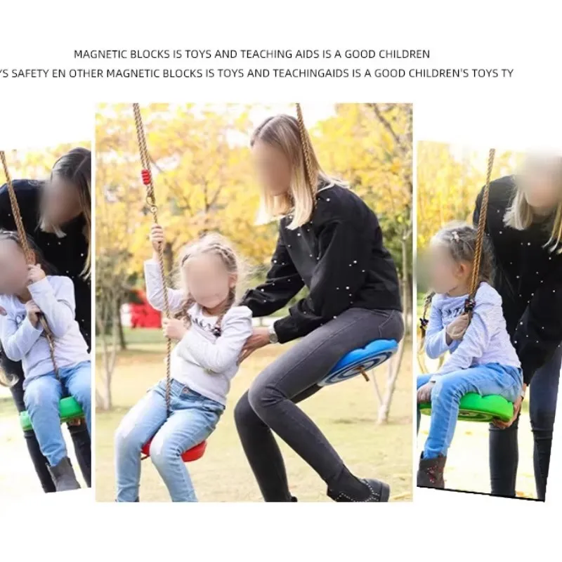 Columpio de disco de árbol deportivo para interiores y exteriores para niños, colgante de entrenamiento físico con cuerda ajustable, interacción entre padres e hijos, regalo divertido