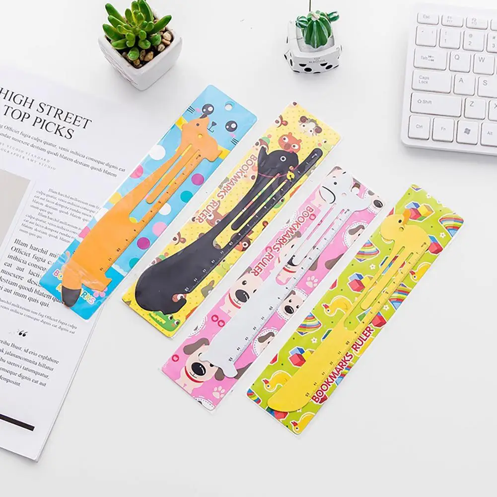 Metal Drafting Tool Cute Cartoon Metal Bookmark Ruler with High Strength Measuring Scale Adorable School Supplies for Students