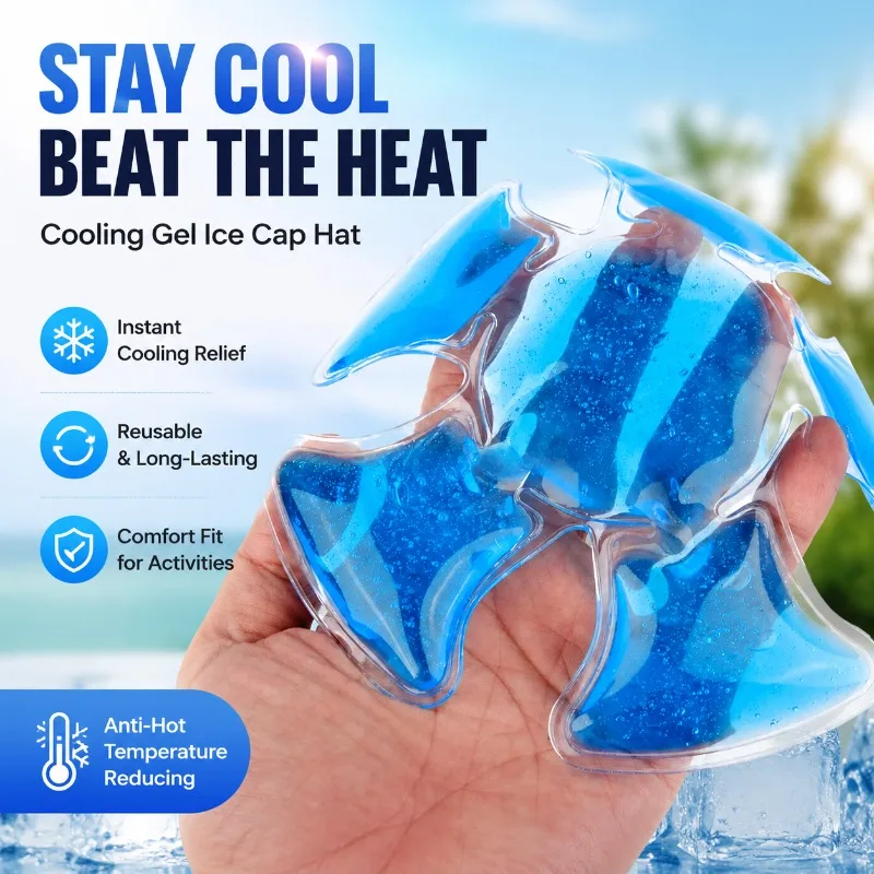 Gel Cooling Hat Insert Pad Summer Heat Prevention Head Chill Liner Reusable Temperature Reducing Accessory Cap Helmet Relieve