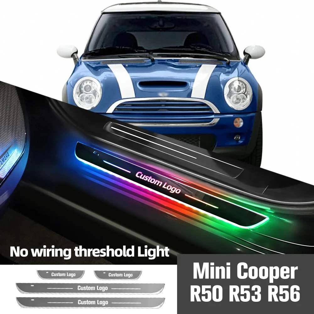 

For Mini Cooper R50 R53 R56 2001-2013 2012 Car Door Sill Light Customized Logo LED Welcome Threshold Pedal Lamp Accessories