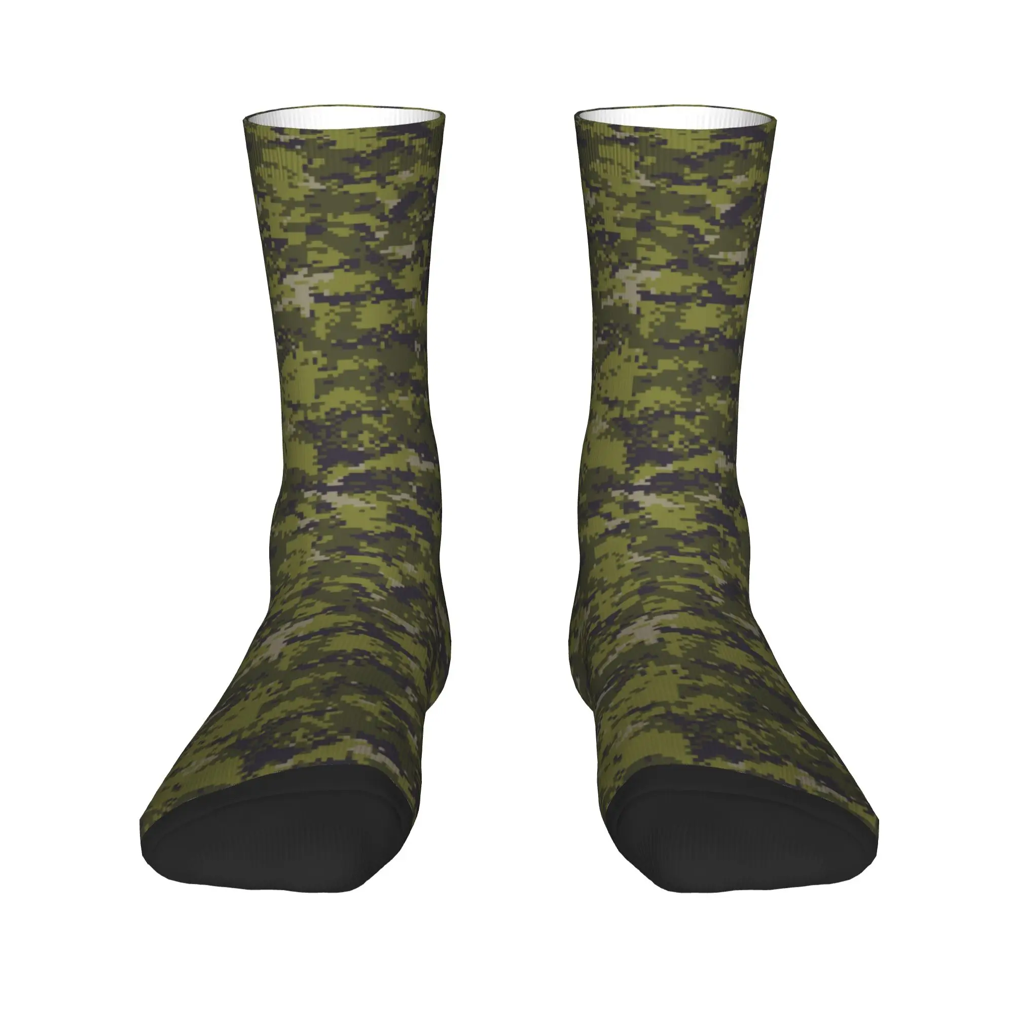 

Digital Camo Color Green Swiss Camouflage Dress Socks Men Women Warm Fashion Novelty Crew Socks