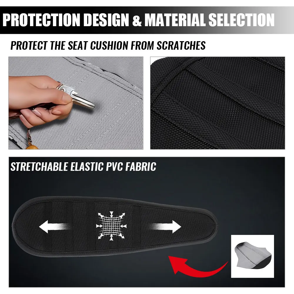 Motorcycle Seat Cover Waterproof Non-slip Particles Design PVC For Ridstar Q20 Electric Bike E-bike Scooter Bicycle Accessories