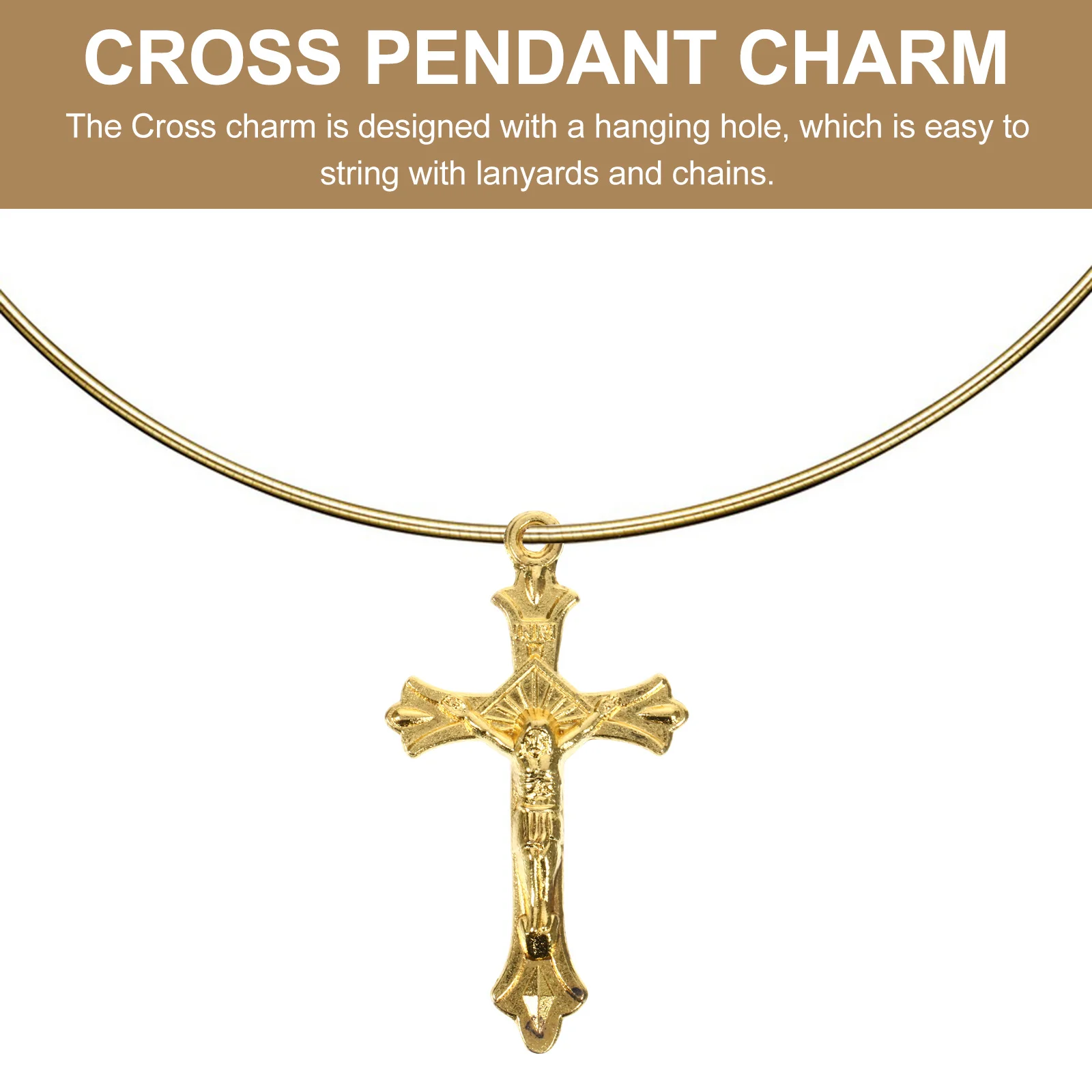 

10Pcs Gold Plated Cross Charms Pendants DIY Jewelry Making Accessories Exquisite Creative Gifts Cross Pendant Charm