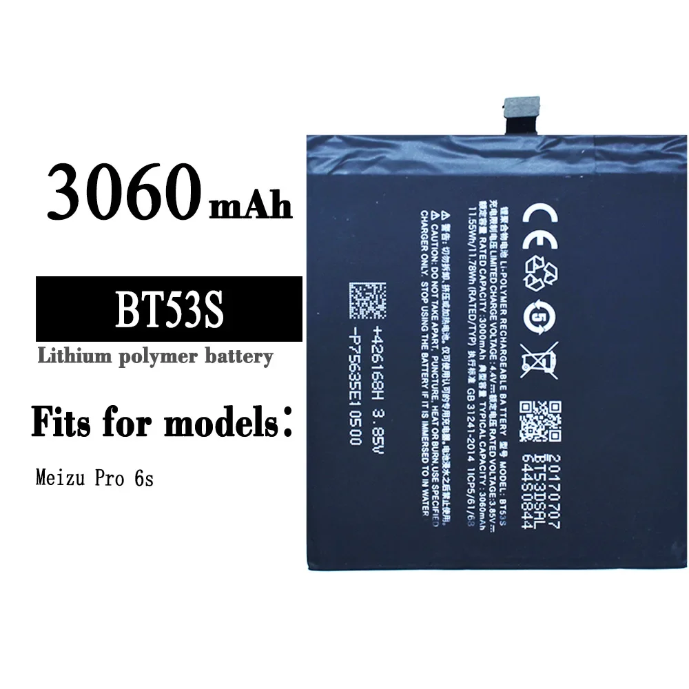 

For Meizu High Quality Battery BT53 BT53S Pro 6 M570M M570H M570Q Pro 6S Pro6S M570Q-S Mobile Phone Internal Bateria