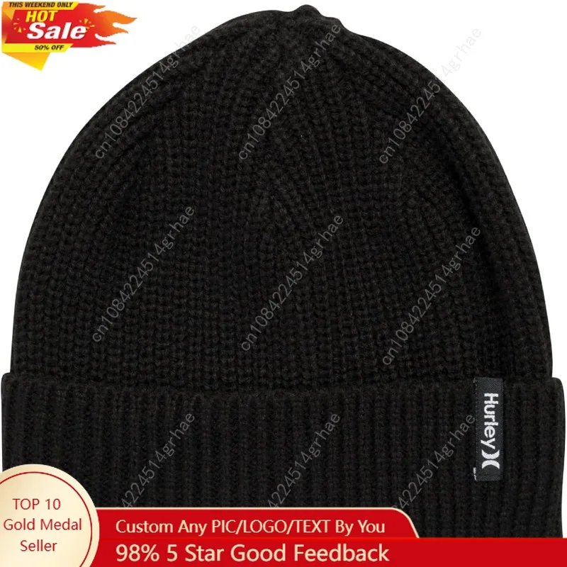 

Hurley Men's Cuffed Beanie - Classic Midweight Loose Knitted Winter Hat for Men