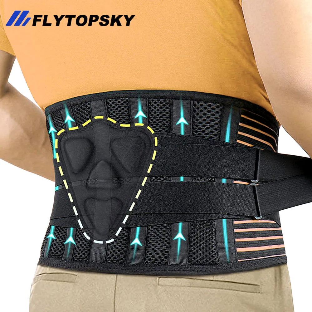 1 Pcs Adjustable Back Support Belt with 6 Stays&Lumbar Pad Breathable Waist Support Back Brace for Herniated Disc,Scoliosis