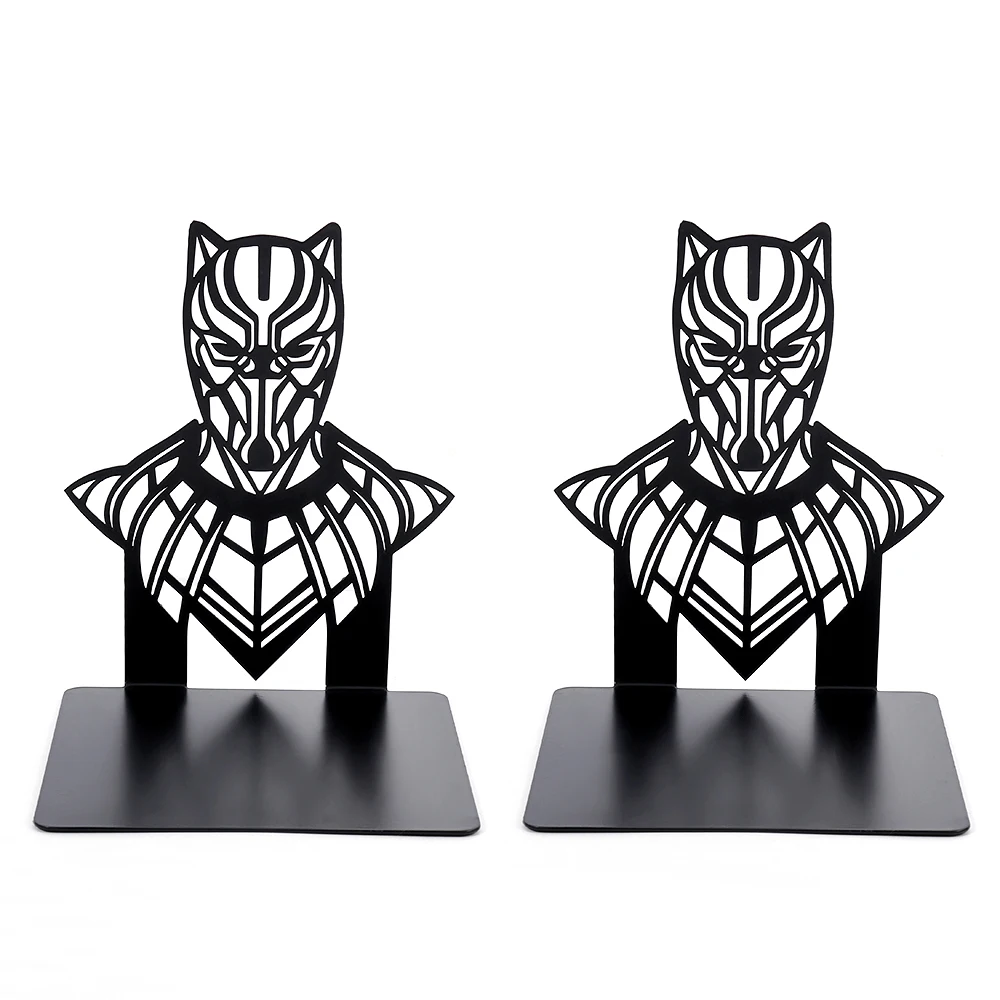 Marvel Black Panther Metal Bookends for Shelf Classic Figure Collection Decoration Books Support Stands Gifts for Fans