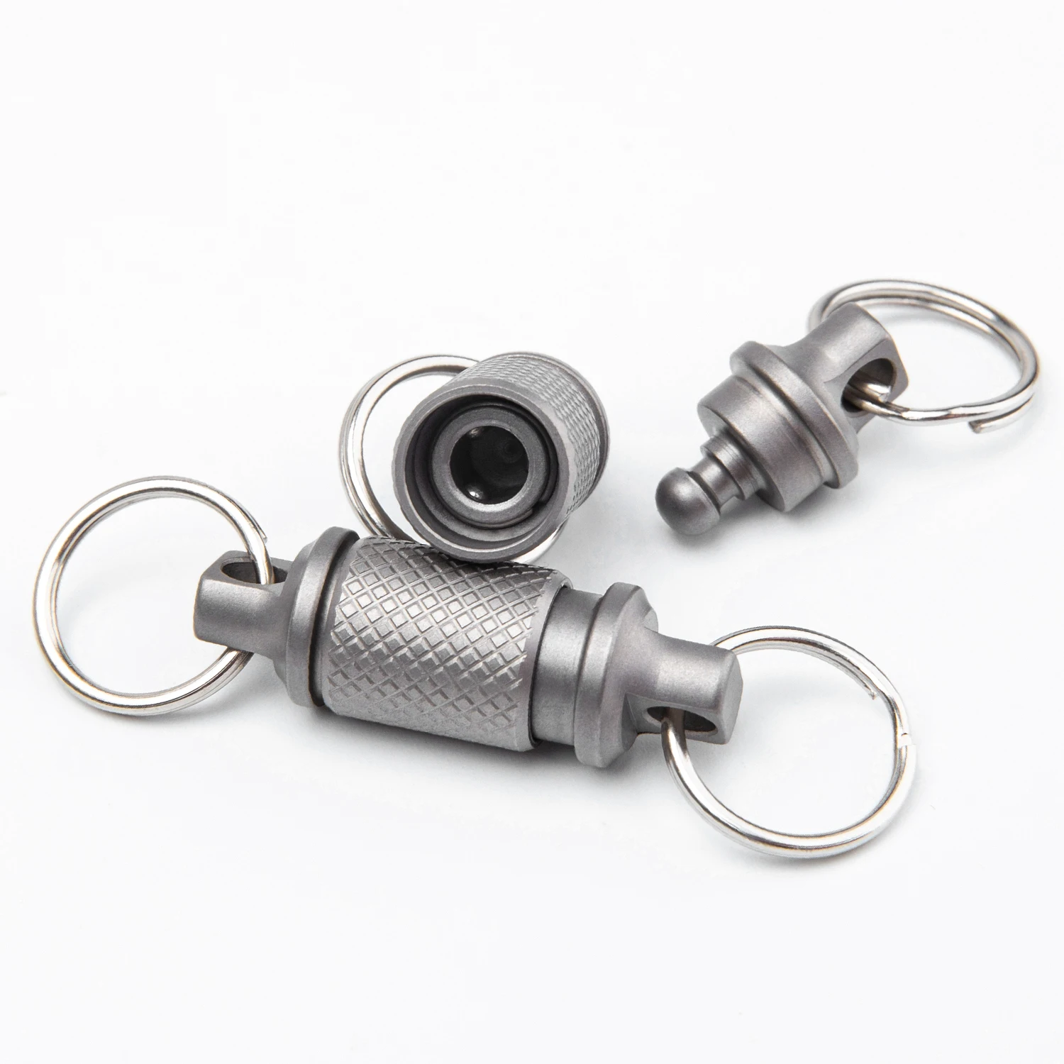 New Mini Rotary Buckle Titanium Alloy Keychain Wind Bell Connector Stainless Steel Key Ring EDC Tool Non-slip