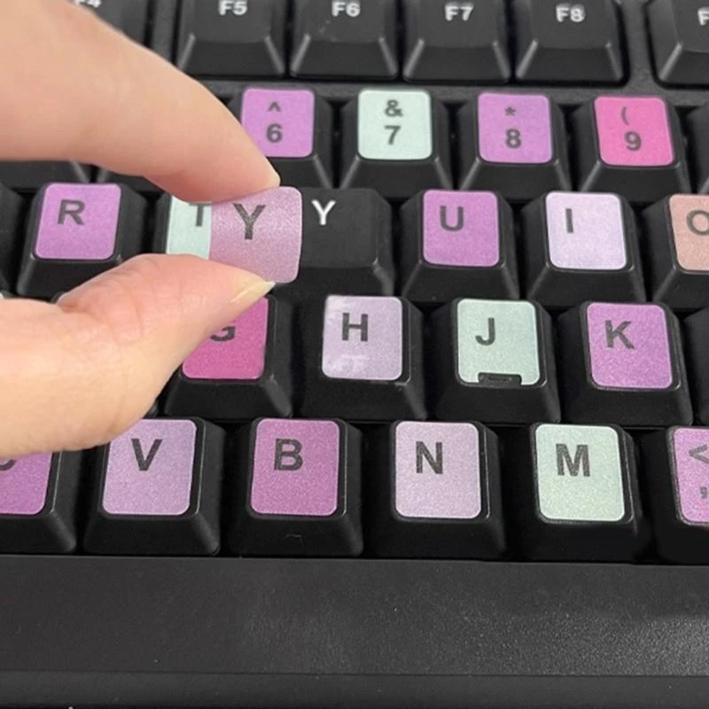 P5EA English Keyboard Sticker Replacement English Keyboards Letters Stickers Macaron
