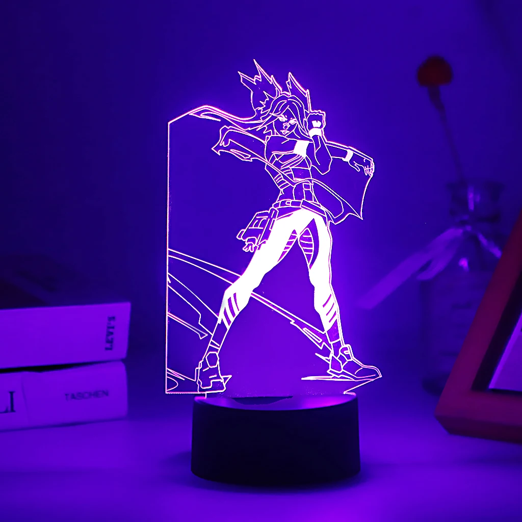 Hot Gaming Valorant Neon 3D led Nightlight Omen Viper Figure Colorful Table Lamp For Gamer Game Room Light Decor Dropshipping