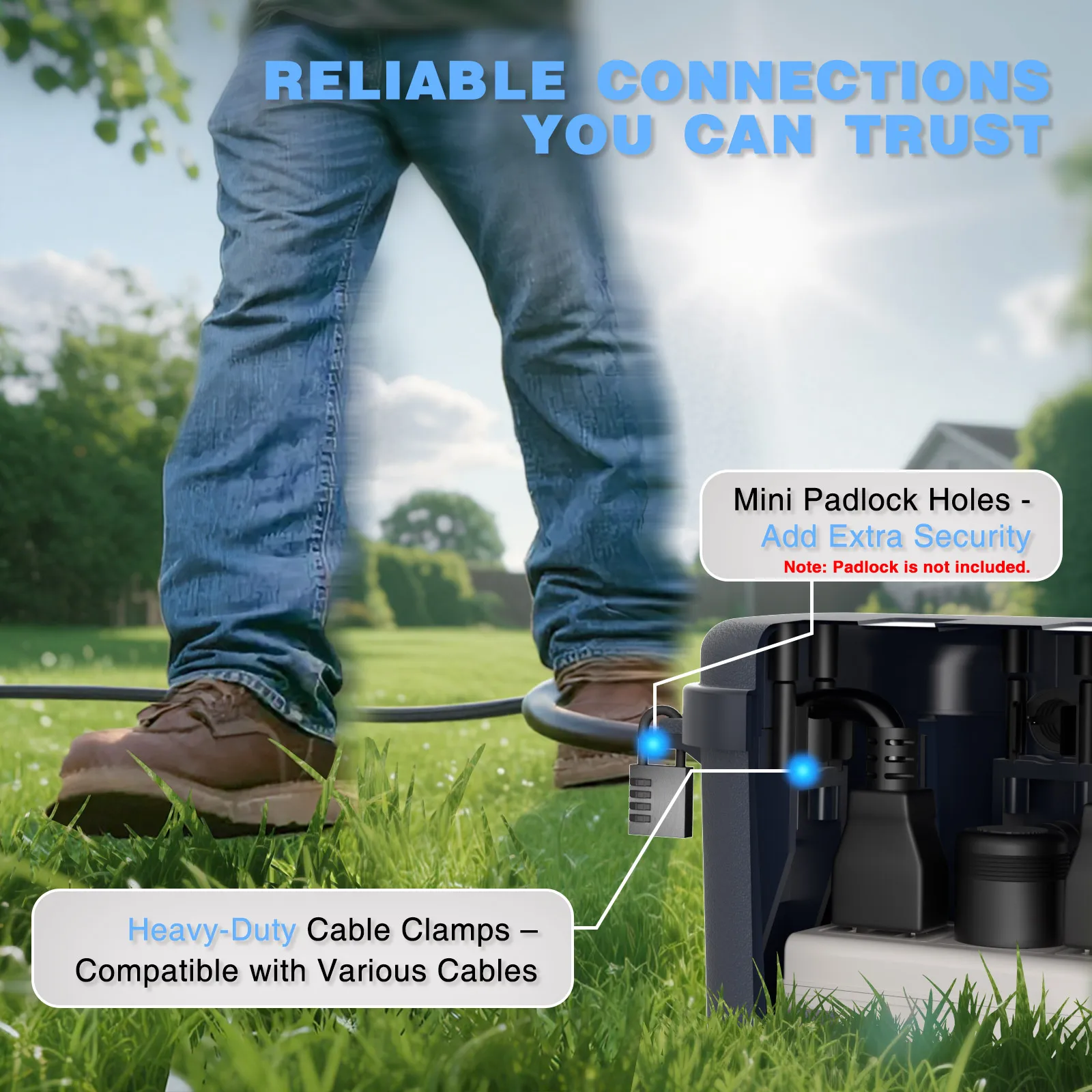 2 Pcs Medium Waterproof Cable Box IP54 Waterproof Junction Box Waterproof Tool Box For Extension Cables Power Strips Angle Plugs