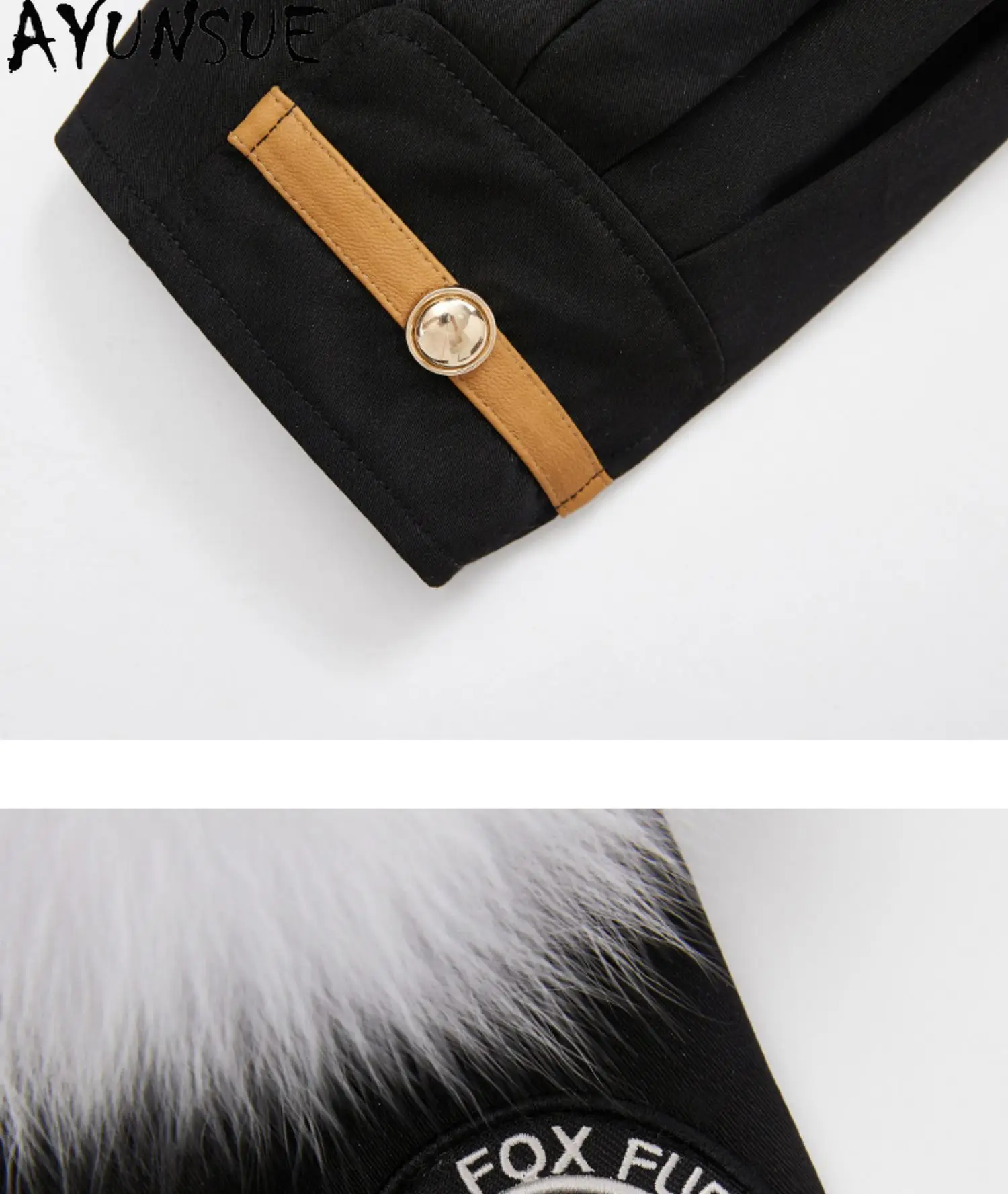 AYUNSUE الطبيعية ريكس الأرنب الفراء سترة النساء 2025 معطف الفرو الحقيقي الملابس الشتوية منتصف طويلة معطف واقٍ من المطر الثعلب الفراء طوق باخيلطو Жengarško