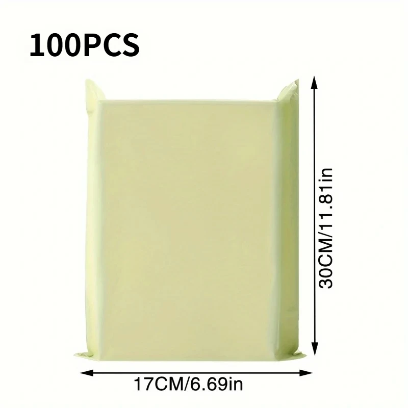 100 Stück/Set Express-Versandtaschen, verdickte Creme-Aprikosenfarbene Kleidungs-Versandtaschen, wasserdichte Logistik-Versandtaschen – Detail 7