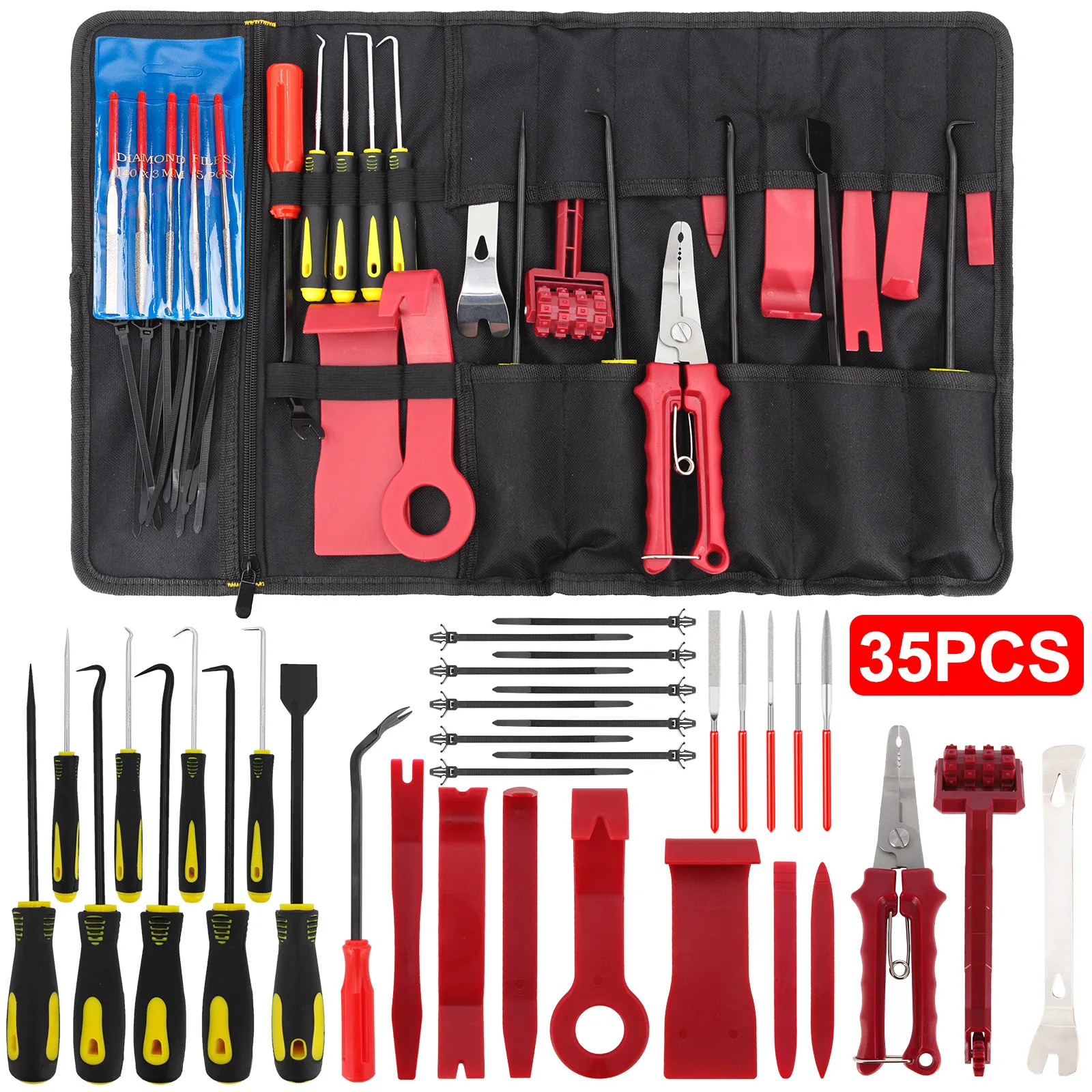 Car Trim Door Clip Panel Interior Dashboard Removal Kit Pry Disassembly Repair Tool Pick Hook Set Cable Pliers Circuit Tester