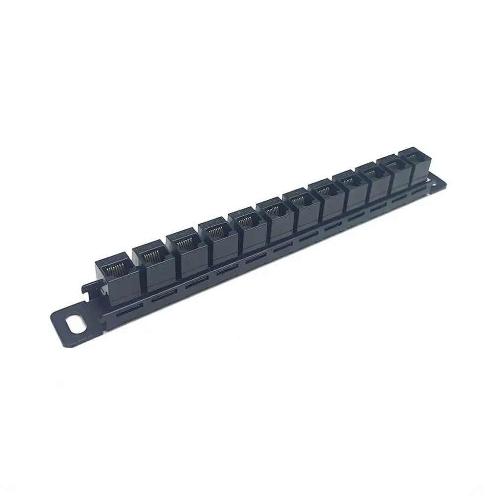 0 5U 12 Port Patch Panel Cat6 Cat5E Inline Keystone Jack Rack Mount Ethernet Data Network Distribution Frame For Server Cabinet