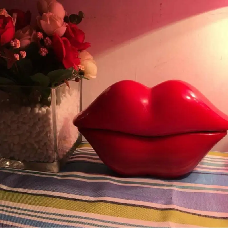 Y1UB Lip Shaped Phone Mouth Lips Telephone Novelty Rose Red Pink Home Hotel Landline