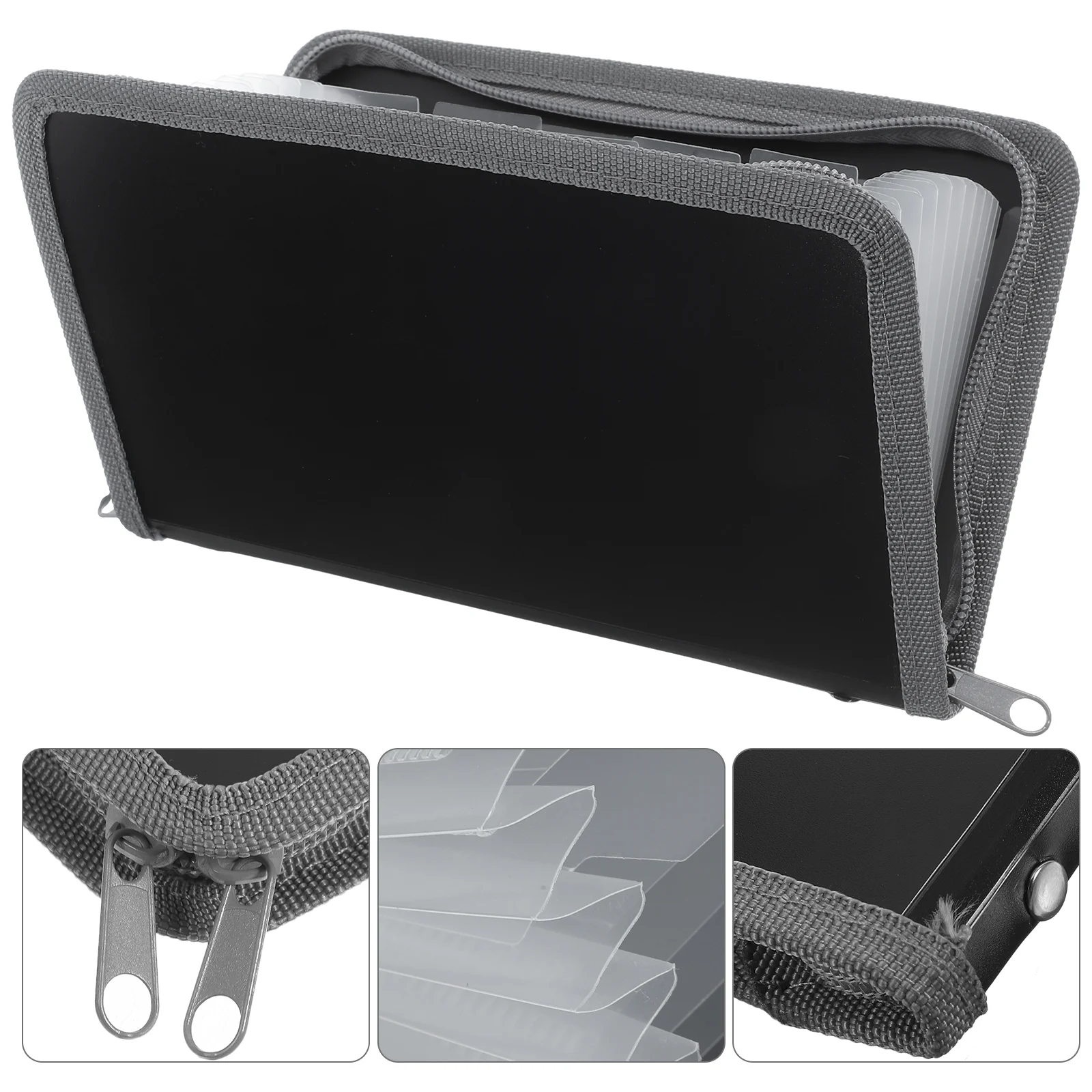 

2 Pcs Bill Accordion Bag File Storage Folder Folders Hemming Expanding According Organizer Plastic Office Paper