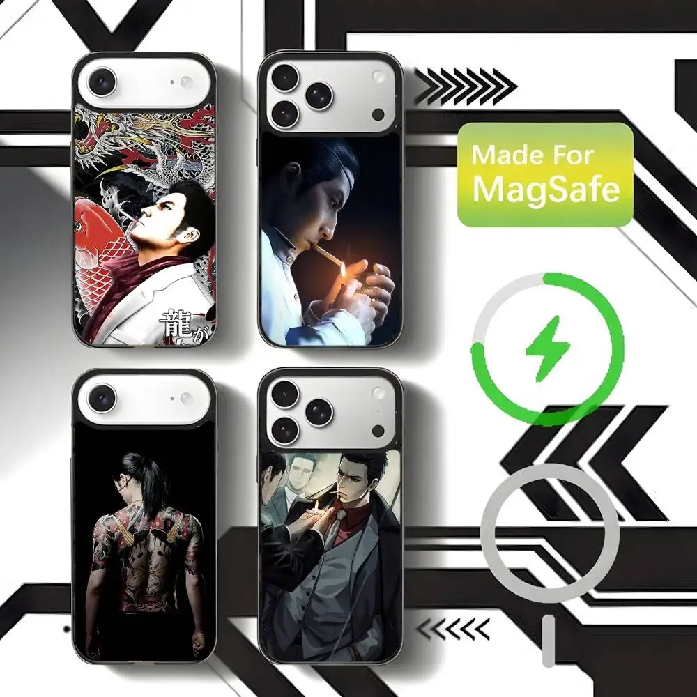 

Чехол для телефона Yakuza Kiryu Dragon для iPhone 17,16,15,14,13,12,11,Pro,Max,Plus,Mini,SE4,E с магнитной беспроводной зарядкой Magsafe