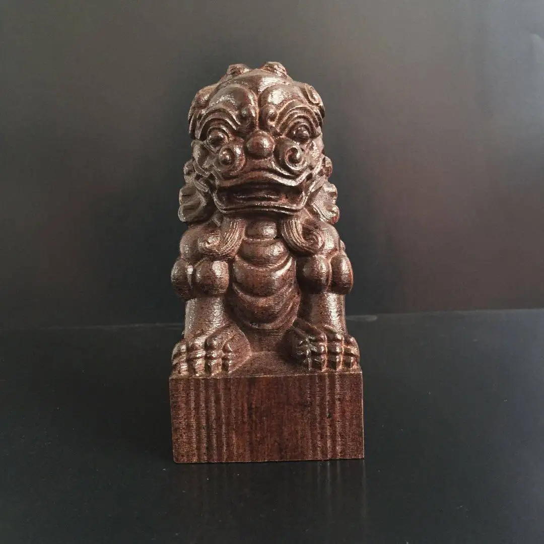 Hand-Cast Premium Metal Lion Seal Statue - 5.5