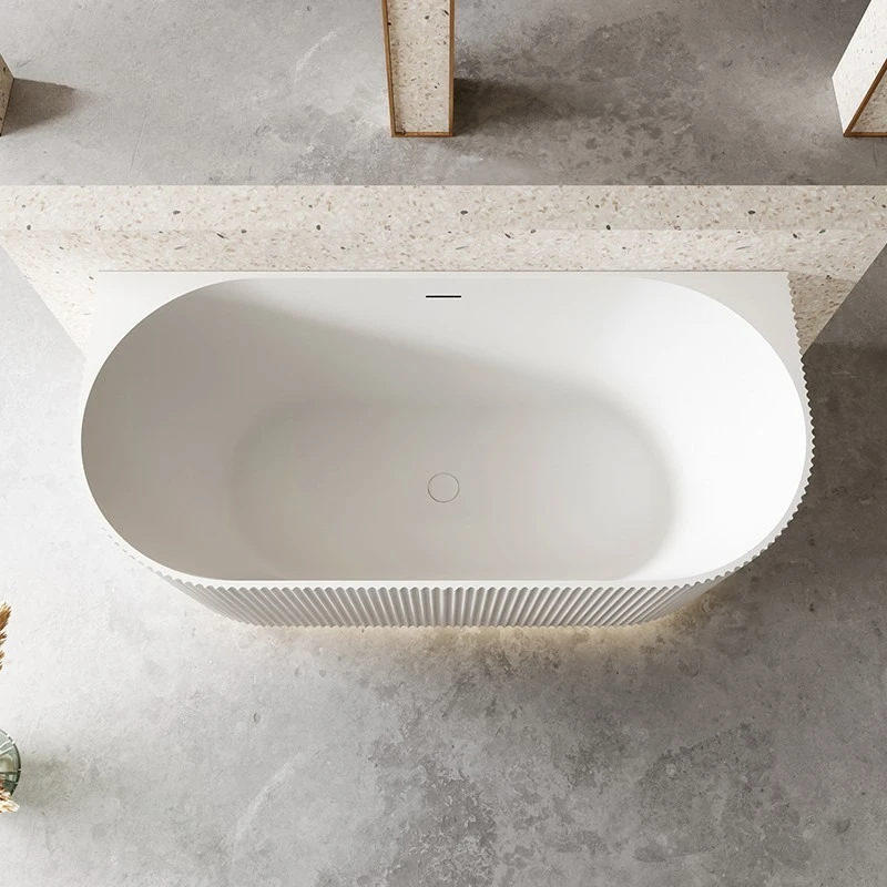 Acrylic bathtub wavy pattern vertical stripe household integrated independent Internet celebrity bathtub