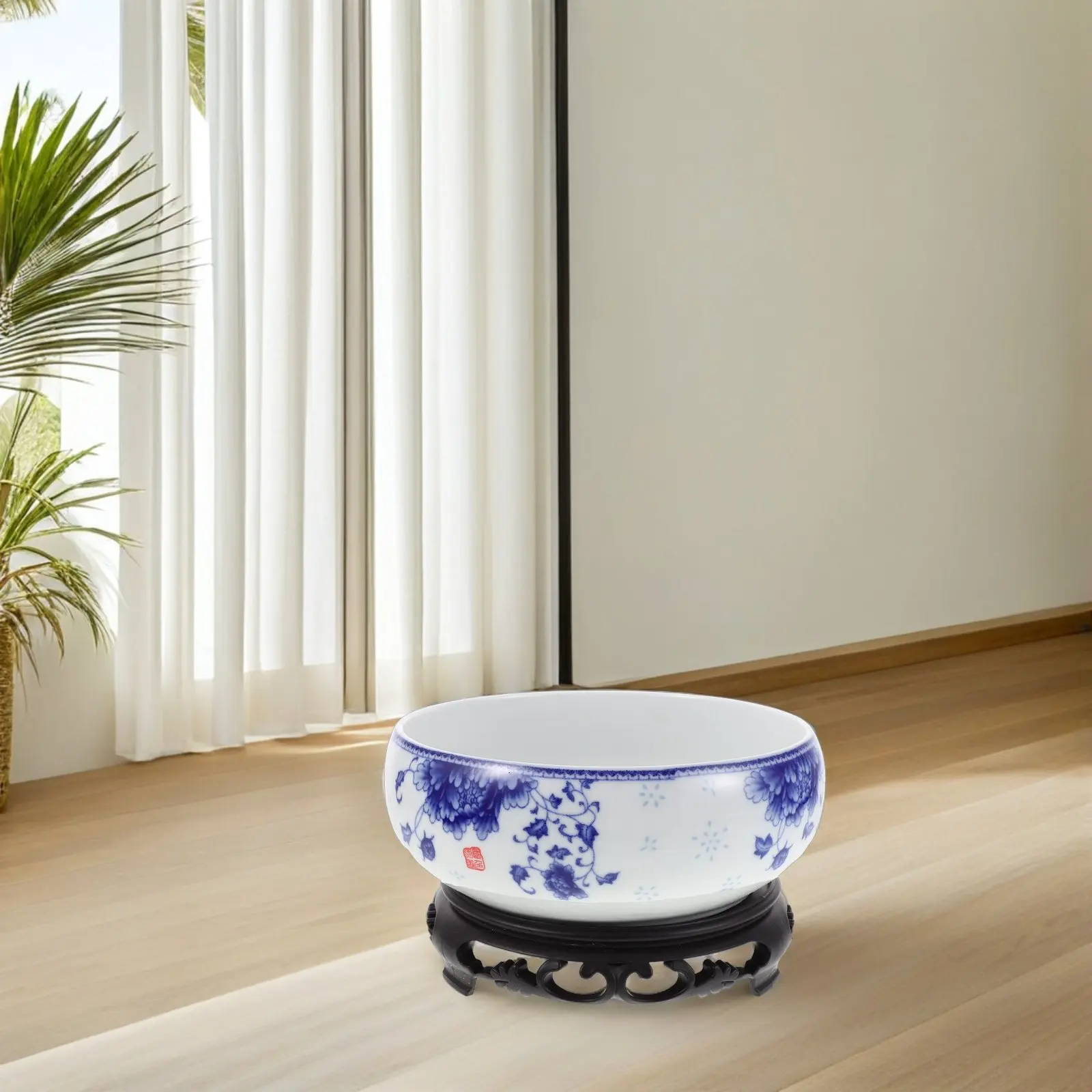 Ceramic Hydroponic Planter Pot White Porcelain No Drainage Bowl for Money Plants Water Lilies Indoor Desktop Decor