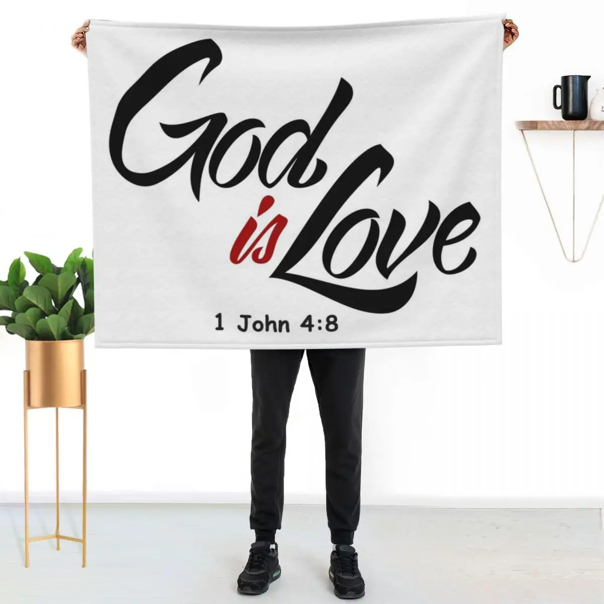 God Is Love 1 John 4:8 Throw Blanket Cozy Home Blanket Gift for Christmas Holiday