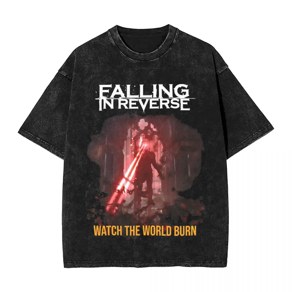 Falling In Reverse Watch The World T Shirts Washed Cotton Harajuku T-Shirt Rock for Men Women Tops Streetwear Printed Tee Shirt