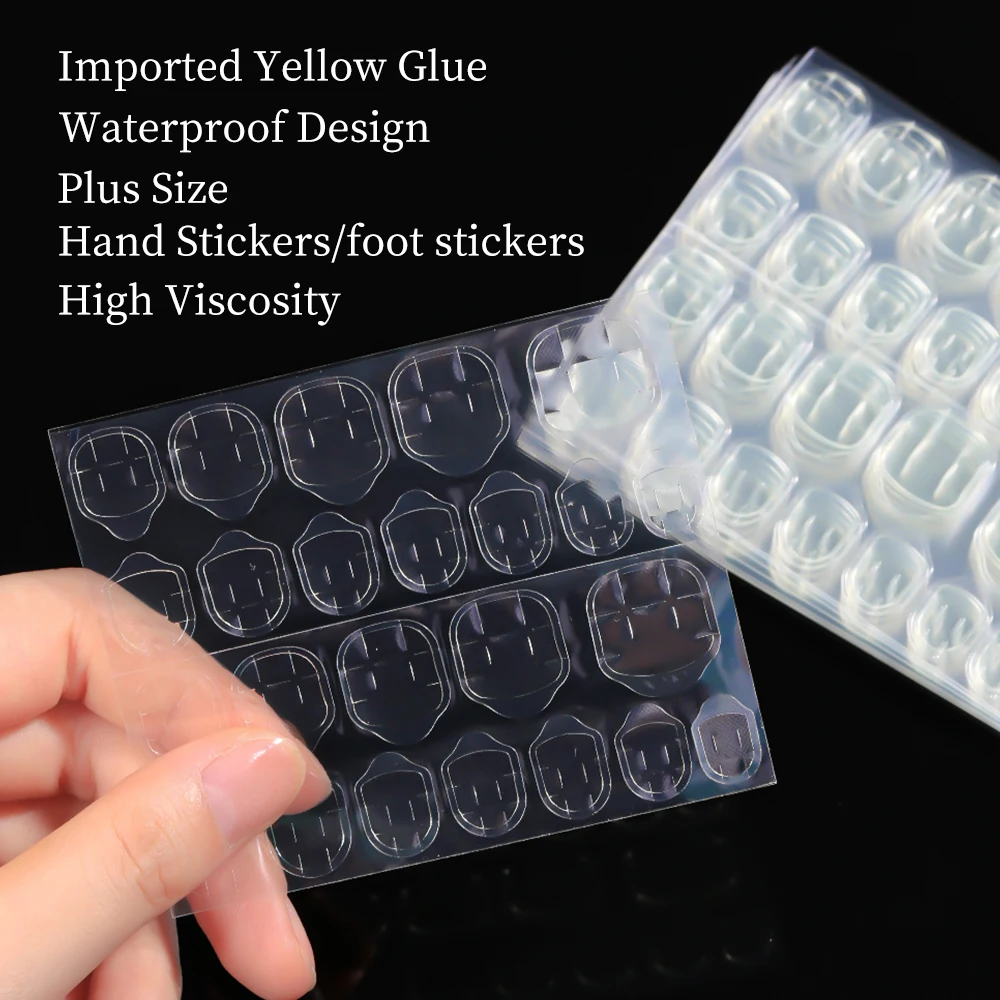 Cinta adhesiva fuerte para puntas de uñas a presión, película adhesiva de doble cara para uñas postizas, transparente, 240 Uds.