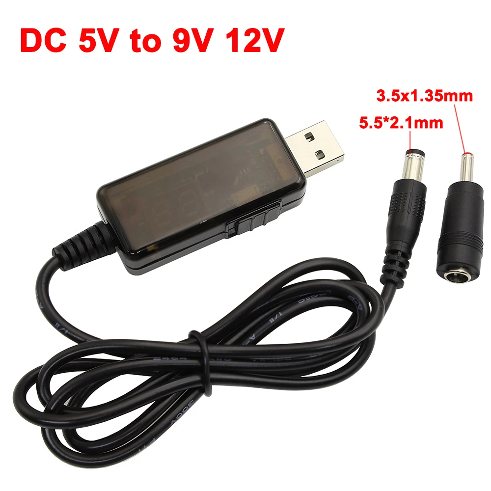 

1Pc USB Power Boost Converter 5V to 9V 12V USB Step-up Converter Cable +3.5x1.35mm Connecter For Charger/Power Converter Adapter