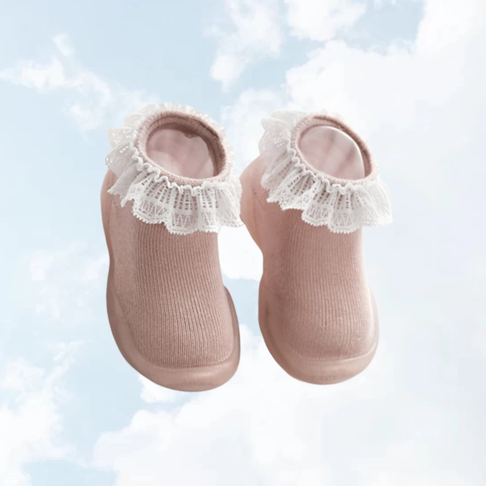 

Anti-slip Toddler Socks Pink Cute Long for Toddlers Grip Lace Ankle Floor Newborn Child