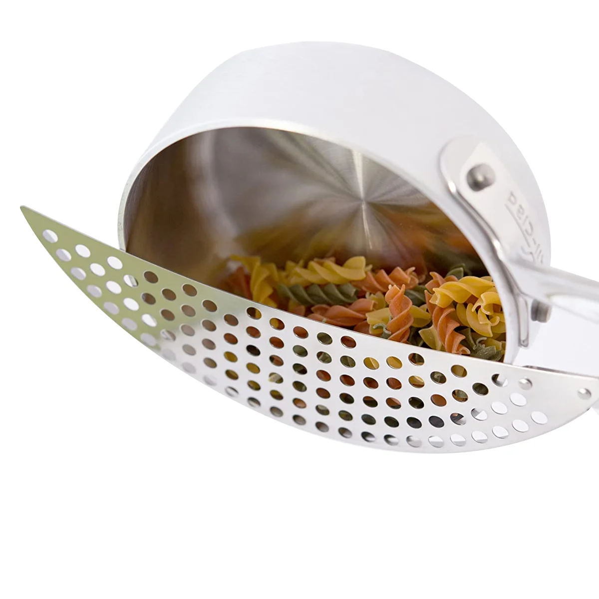 

1pc Stainless Steel Pan Strainer Blue Plastic Handle Pot Drainer For Pasta Rice Draining Kitchen Tool Filter Skimmer Cookware