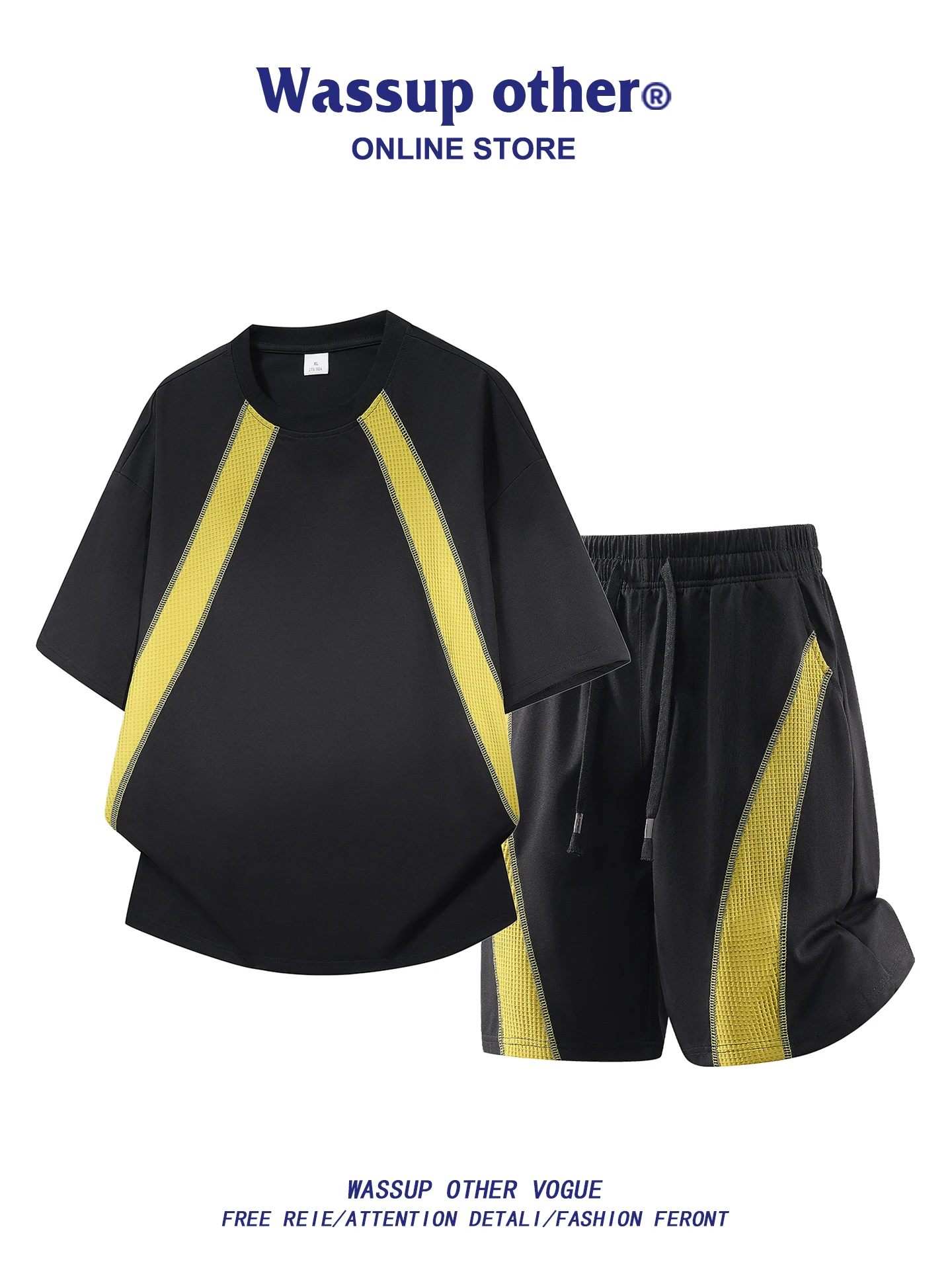 conjunto-deportivo-de-dos-piezas-para-hombre-estilo-americano-colores-contrastantes-lino-verano-manga-corta-casual