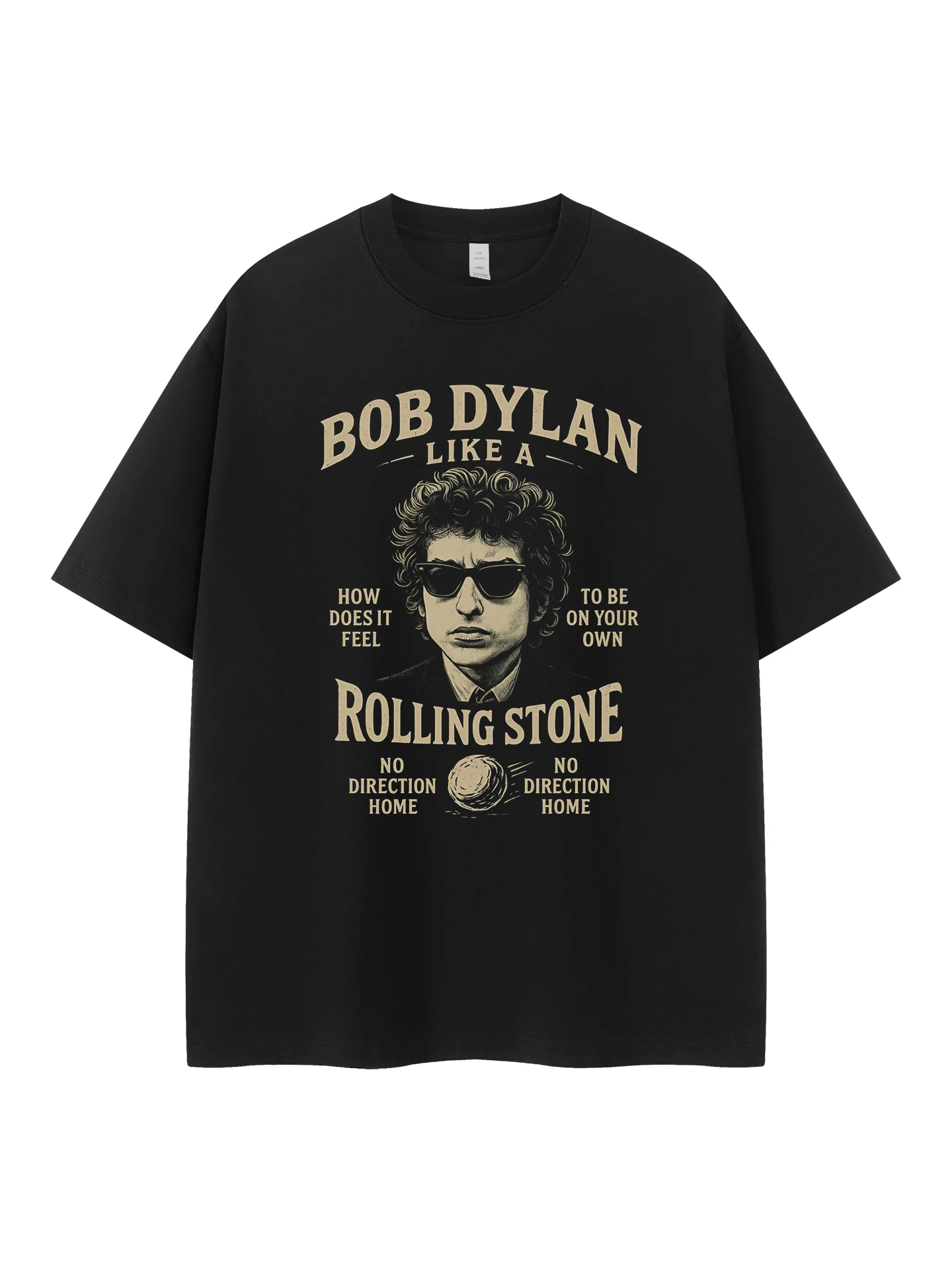 Bob Dylan Retro American Street Style Portrait Loose Fit Cotton round Neck Short Sleeve T-Shirt Breathable Casual Fashion