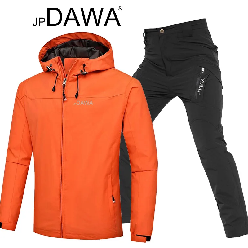 JP DAWA Fisherman Fishing Suit Set Męskie wiosenne i jesienne spodnie taktyczne Wiatroszczelna i wodoodporna wiatrówka alpinistyczna