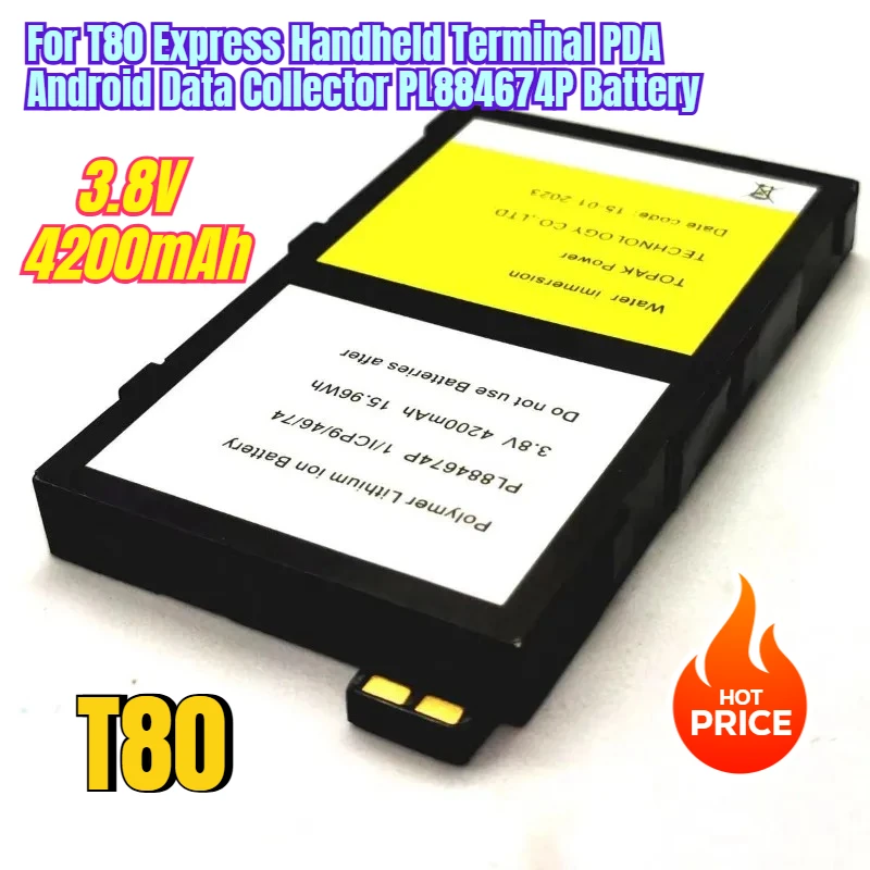 

4200mAh for T80 Express Handheld Terminal PDA Android Data Collector PL884674P Battery