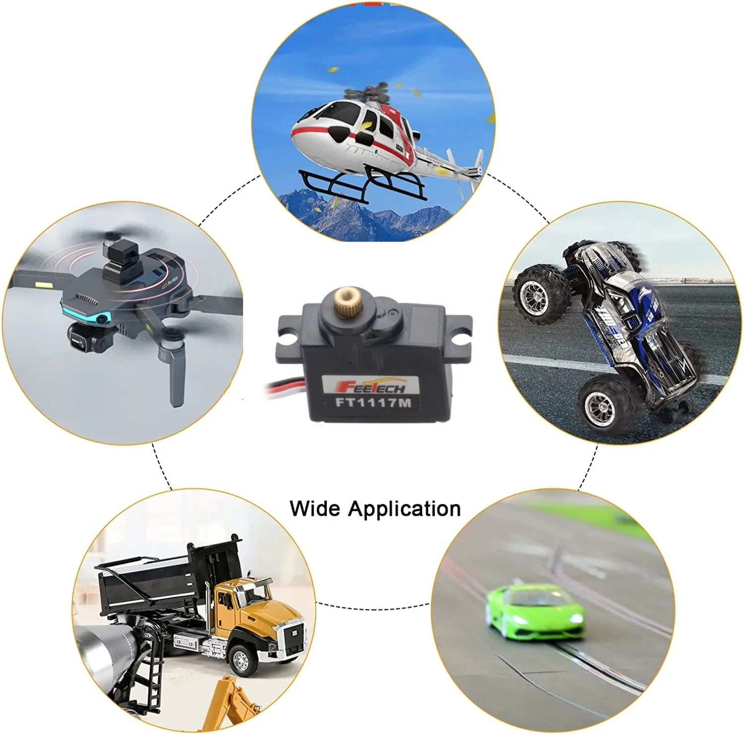 

FT1117M 6 В 3,5 кг.см Аналоговый сервопривод Стандартный серводвигатель с металлическим сердечником для радиоуправляемого грузовика/умных игрушек/робота с дистанционным управлением