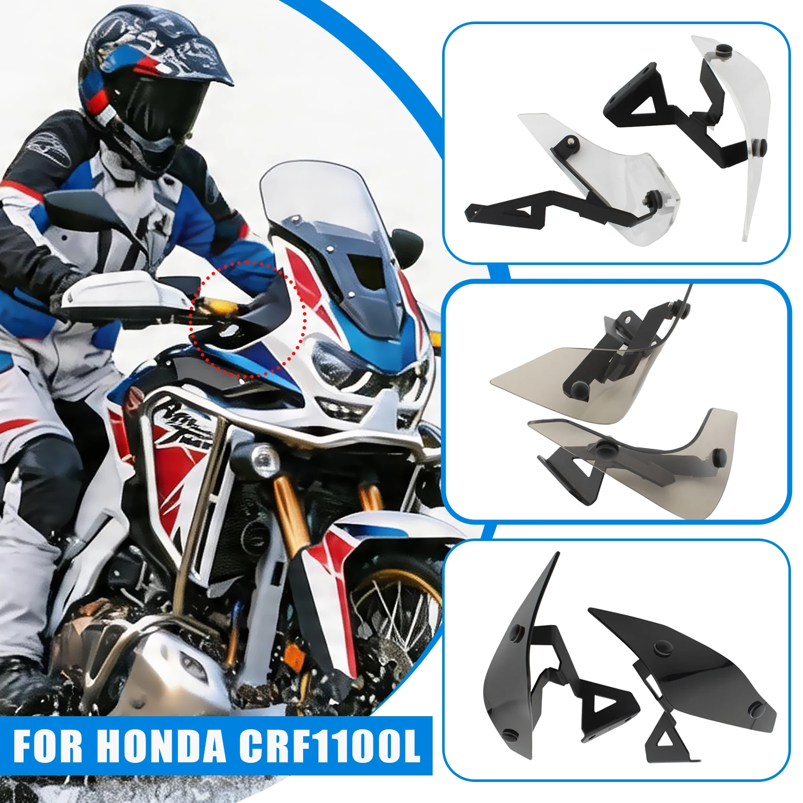 

Motorcycle Wind Deflector Side Windshield For Honda CRF1100L Africa Twin Adventure Sport 2020-2023 CRF 1100L