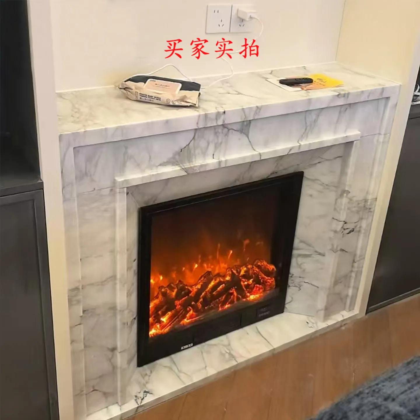 Natural marble white mantel French European American stone carving stone villa